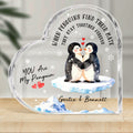 Personalizado You Are My Penguin Placa acrílica en forma de corazón con nombre Aniversario San Valentín Regalo para parejas