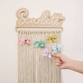 Porta Moño de Madera Personalizado con Nombre Decoración de Guardería Uso Diario Regalo de Cumpleaños para Niñas