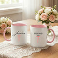 Taza de Cerámica con Nombre y Fecha de la Boda Fiesta de Novia Regalo de Ducha para las Damas de Honor