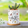 Flor de Nacimiento Personalizada Maceta con Nombre y Bandeja de Bambú Decoración Interior Día de la Madre Cumpleaños Regalo Para Mamá Abuela