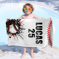 Toalla de playa personalizada Graffiti Bomb Baseball de gran tamaño y secado rápido con nombre y número Accesorios de playa Regalo de cumpleaños para los amantes del béisbol