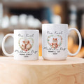 Taza de café de cerámica con texto y posavasos Personalizada Corona de Corazones Simpáticos Animales Mamá-Niño Uso diario Primer regalo del Día de la Madre para mamá