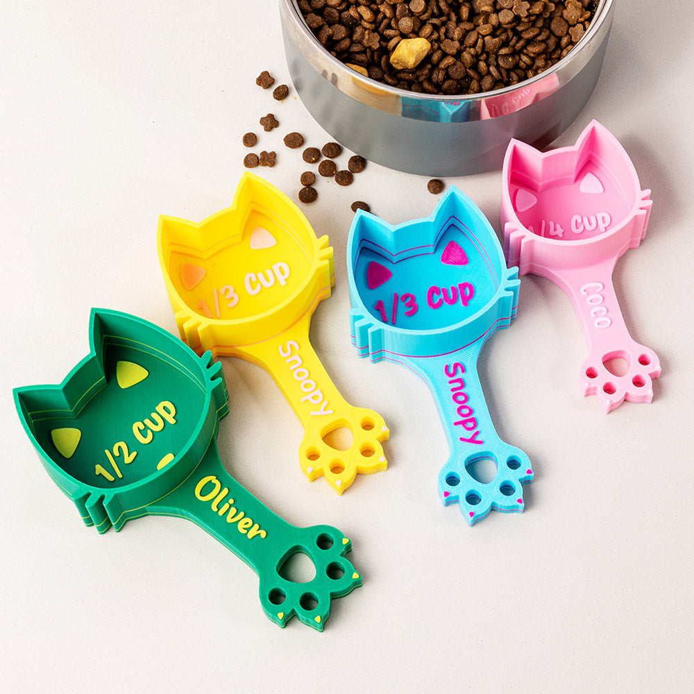 Cuchara Medidora de Comida para Gato con Nombre Personalizada con la Pata del Gato Regalo de Cumpleaños para el Dueño del Gato