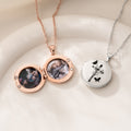 Personalizada Cruz Nacimiento Flor Foto Relicario Collar Dainty Joyería Cumpleaños Aniversario Día de la Madre Cristiano Regalo para Mamá Abuela Mujer