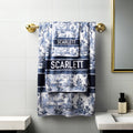 Toile De Jouy Personalizado Cara Mano Toalla de Baño con Letras y Nombre Comedor Baño Decoración del Hogar Regalo para Parejas Nuevo Hogar Familia