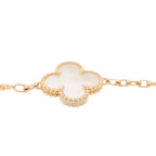 Van Cleef & Arpels 18K Yellow Gold Mother of Pearl 5 Motifs Vintage Alhambra Bracelet