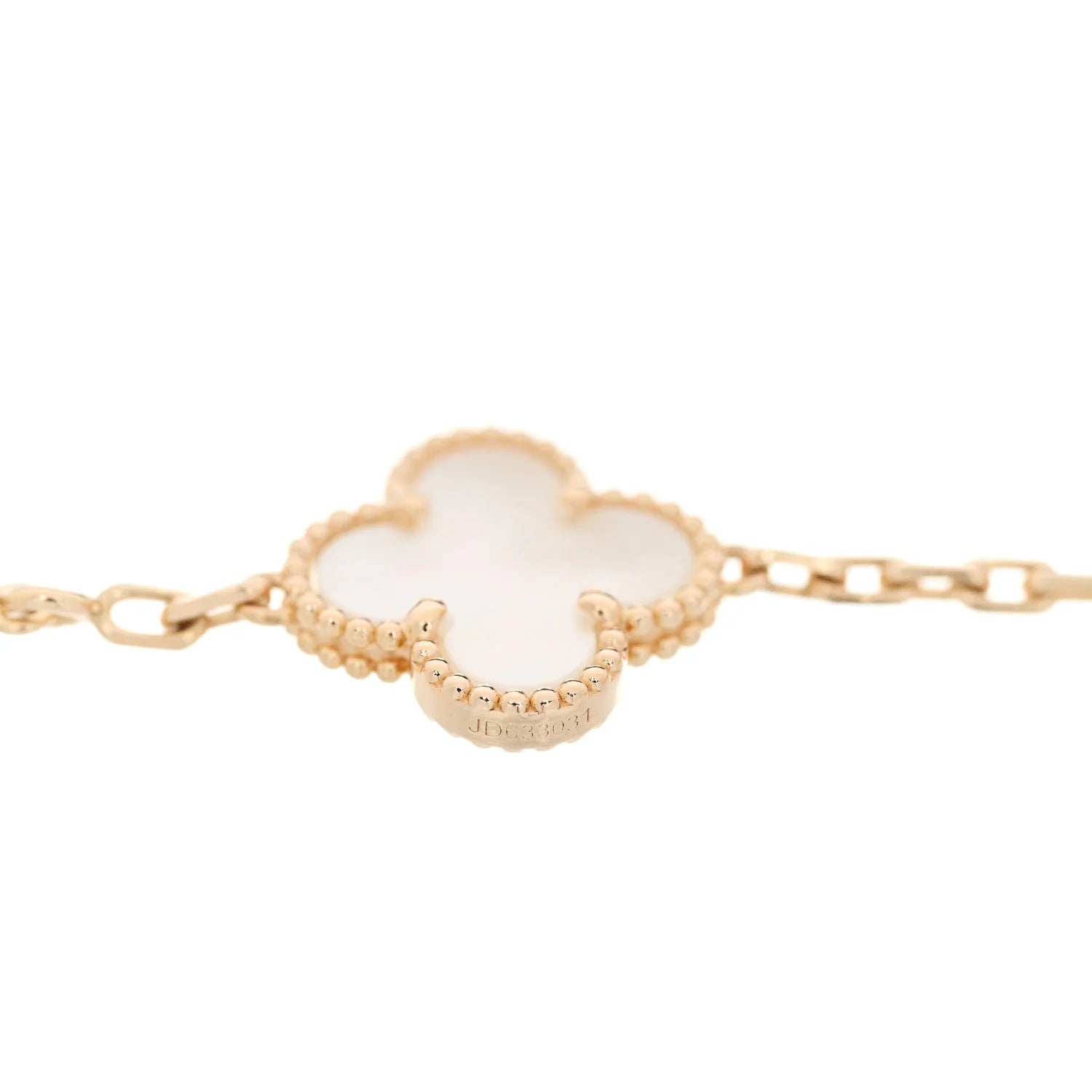 Van Cleef & Arpels 18K Yellow Gold Mother of Pearl 5 Motifs Vintage Alhambra Bracelet