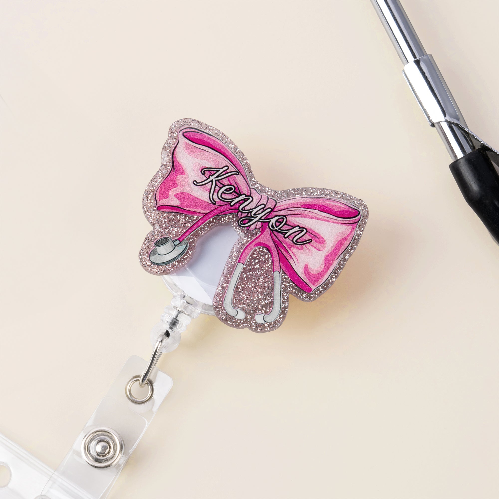 Estetoscopio con lazo acrílico personalizado con nombre Regalo del Día de la Enfermería para enfermeras y médicos