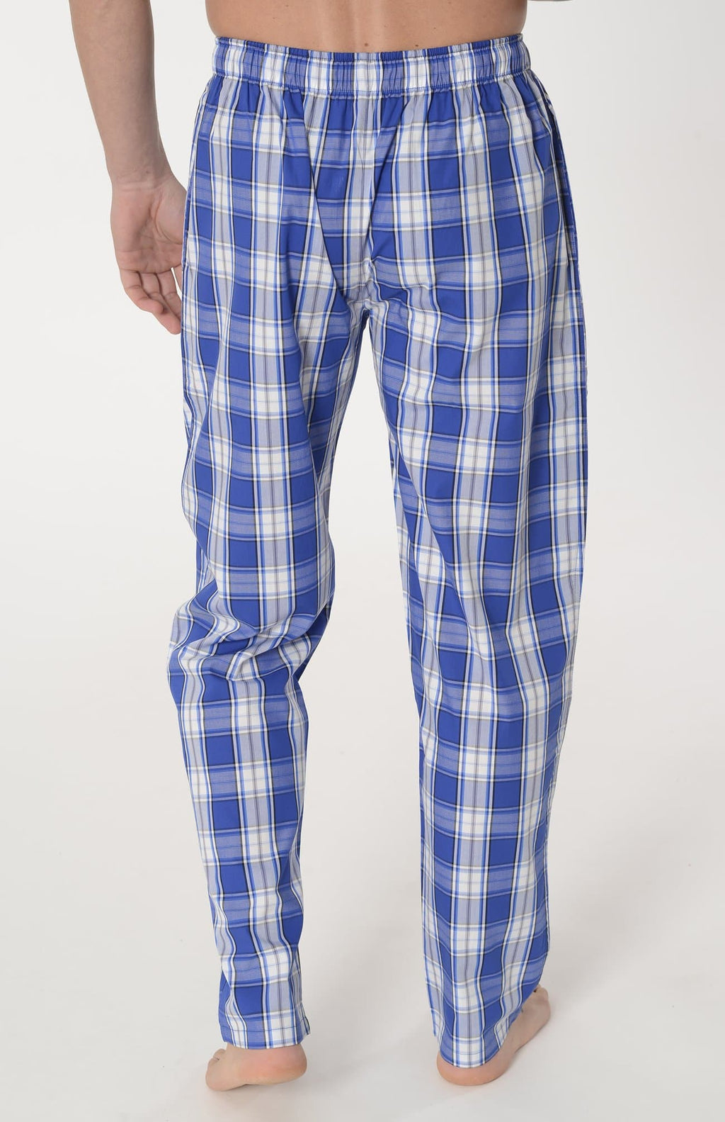 Pantalón Pijama Hombre Largo Algodón Popelín Cuadros - Azul 8911_37