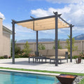 PURPLE LEAF Pérgola Metálica para Jardín, Pabellón de Pérgola Impermeable, Estable y Resistente al Invierno, Pabellón de Jardín con Protección Solar y Cubierta.