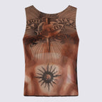 JEAN PAUL GAULTIER Top Nude/brown/black - M