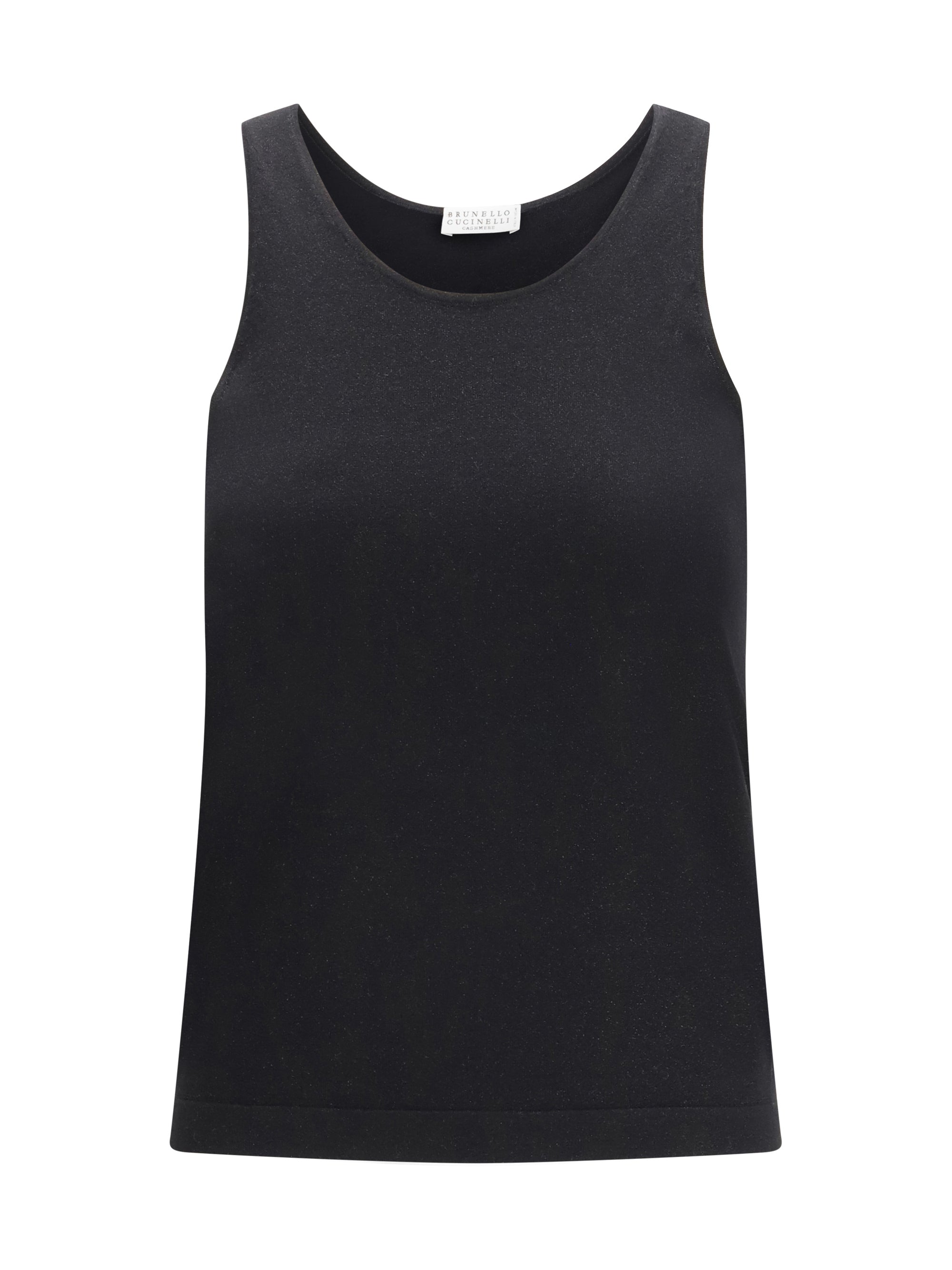 Brunello Cucinelli Sparkling Knit Tank Top — Black
