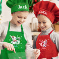 Set de delantal de cocina con nombre y bolsillo para cocinar Regalo de Navidad para niños