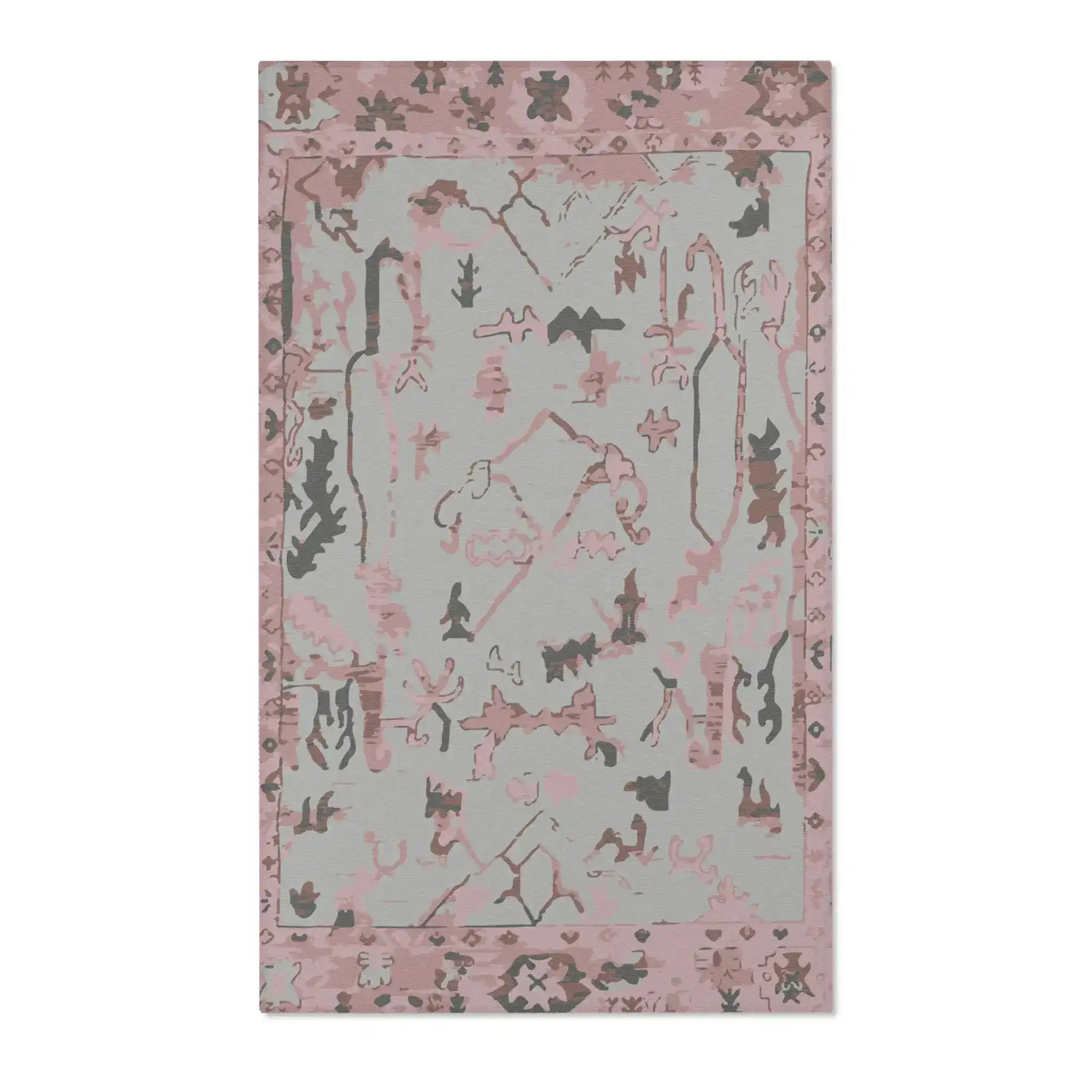 Blush Pink Tribal Medallion Accent Rug