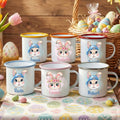 Personalizado lindo conejo esmalte taza de cerámica con el nombre de beber todos los días de Pascua de regalo para la familia de los niños las niñas