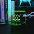 Personalizado de dibujos animados Pixel Man Stat pantalla de acrílico LED de luz nocturna con el nombre de decoración de la habitación regalo de cumpleaños para el amante del juego