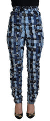 Women's Multicolor Patchwork Cotton Denim Jeans Elastane Clothing