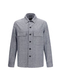 Zegna Crossover Linen Wool Silk Shirt — Gray