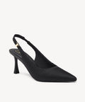EmbroDance Elegant Stiletto Heeled Slingback - Black / US 8.5 | EU 39.5 | UK 6.5
