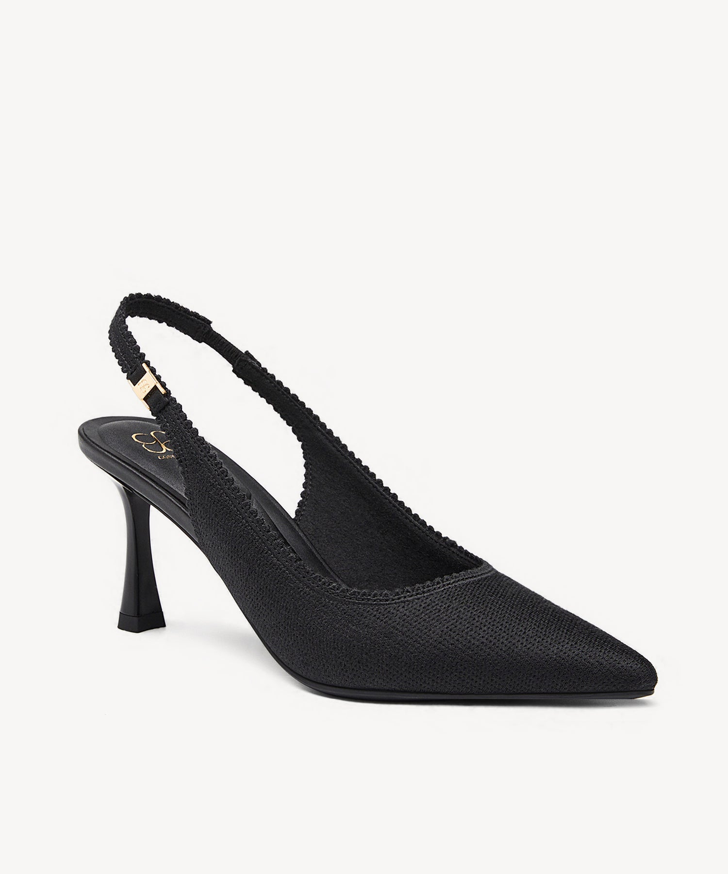 EmbroDance Elegant Stiletto Heeled Slingback - Black / US 8.5 | EU 39.5 | UK 6.5