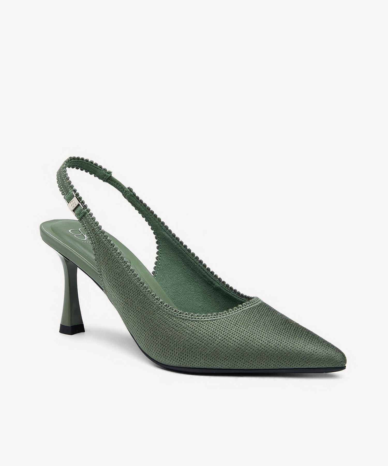 EmbroDance Elegant Stiletto Heeled Slingback - Green / US 9.5 | EU 41 | UK 7.5