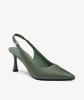 EmbroDance Elegant Stiletto Heeled Slingback - Green / US 7.5 | EU 38 | UK 5.5