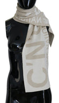 Women's Logo Wrap Scarf Beige Acrylic Wool