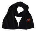 Women's Black Sacred Heart #dgloveslondon Wrap Scarf Wool