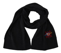 Women's Black Sacred Heart #dgloveslondon Wrap Scarf Wool