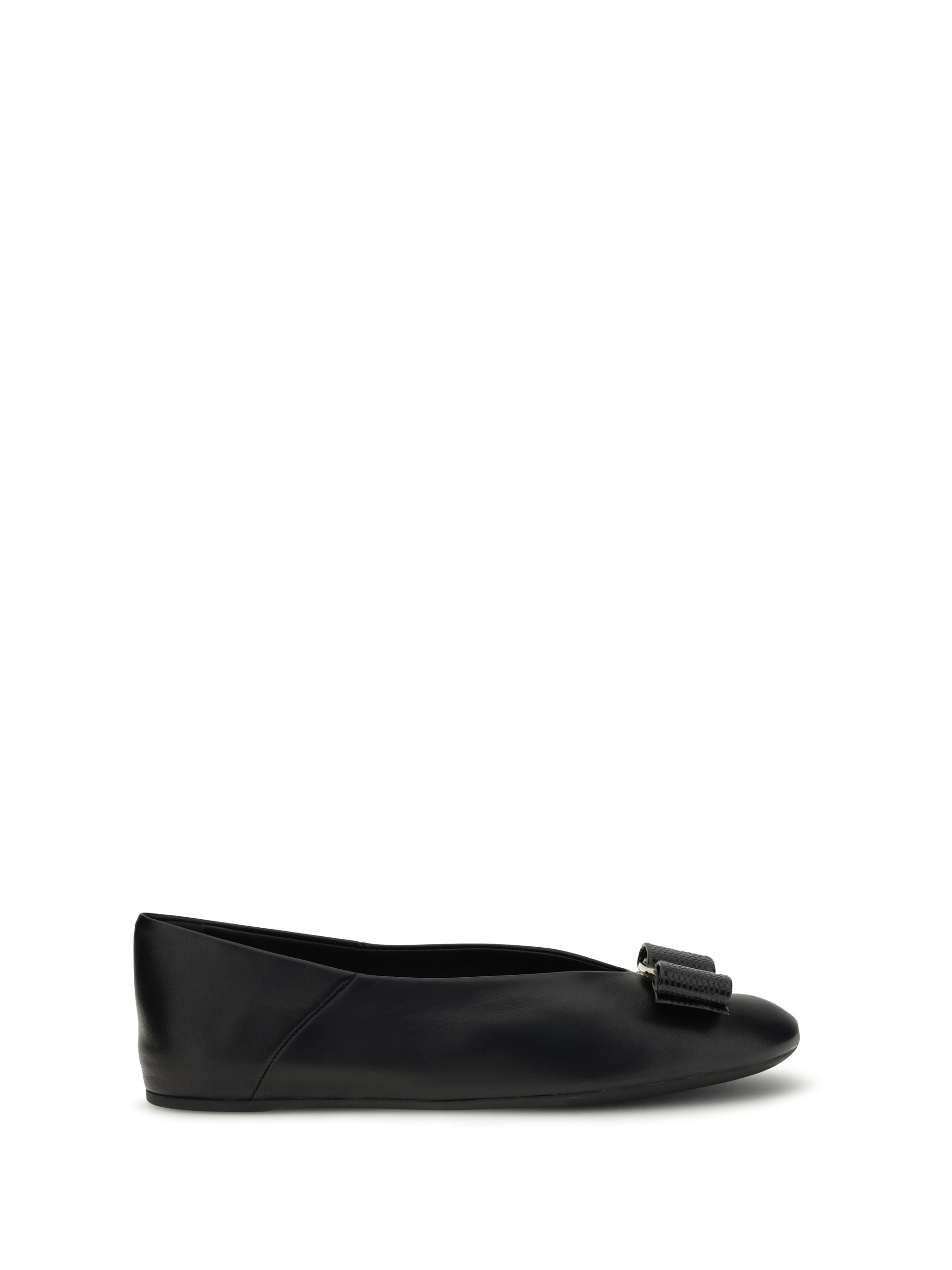 Ferragamo Vara Bow Ballet Flat — Black