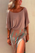 Half Flare Sleeves Loose Fit Cozy Top