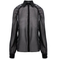 Black Sheer Silk Raglan Sleeve Shirt