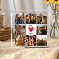 Personalizado We Love You Nueve-cuadrado de fotos de acrílico placa de escritorio Decoración Cumpleaños Aniversario Regalo de Navidad para los amigos de la familia