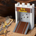 Personalizado 3D Impreso Castillo de Piedra Puente de Pared Caja Comedero con Texto Hábitat de Reptiles Adopción Regalo de Aniversario para los Propietarios de Reptiles Lagarto