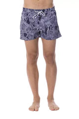 Blue Polyester Mens Swimwear Clothing