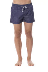 Blue Polyester Mens Swim Trunk Clothing