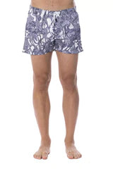 Light Blue Polyester Men Swimwear Clothing