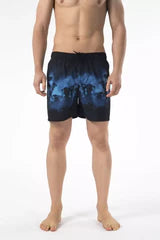 Black Polyester Men Swim Short