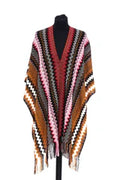 Multicolor Wool Women Poncho Clothing