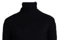 Black Gold Turtleneck Mohair Pullover Mens Sweater Clothing