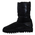Men's Black Boots Padded Mid Calf Winter Shoes Polyester