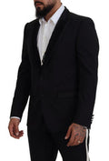 Men's Black Martini Slim Fit Jacket Blazer Wool Clothing