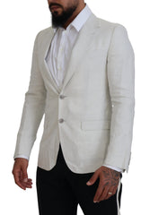 Men's White Linen Slim Fit Jacket Blazer Clothing