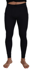 Men's Black Nylon Slim Fit Stretch Pants Elastane Spandex