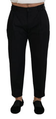 Men's Black Cotton Chino Formal Pants Elastane