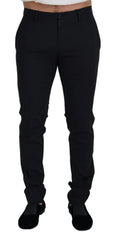 Men's Black Wool Chino Formal Pants Elastane