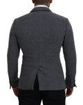 Men's Wool Floral Embroidered Blazer Gray Blazers