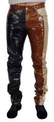 Multicolor Shining Slim Fit Men Denim Jeans Silk Elastane Clothing