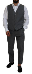 Men's Gray Martini 3 Piece Slim Fit Suit Wool