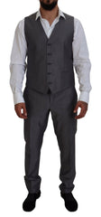 Men's Gray Sicilia 3 Piece Slim Fit Suit Wool
